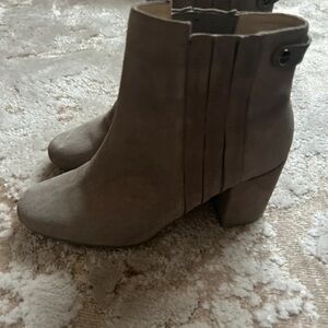 Zara Beige Heeled Ankle Boots